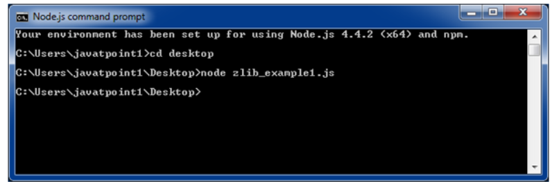 Node.js decompress command