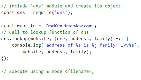 Node.js DNS