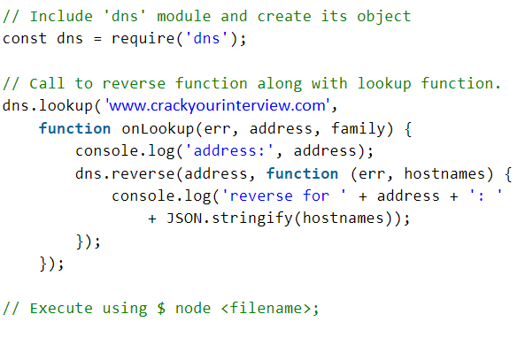 Node.js Address Detail