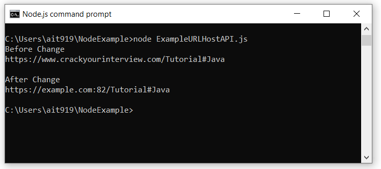 URL Host Output