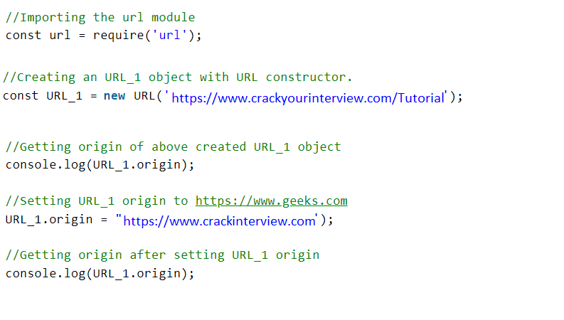 URL.origin output