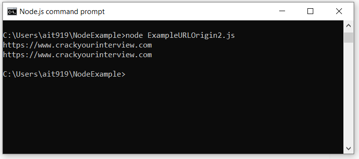 URL.origin output