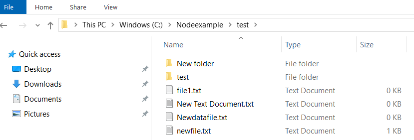 Node.js file list