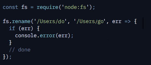 Node.js Rename