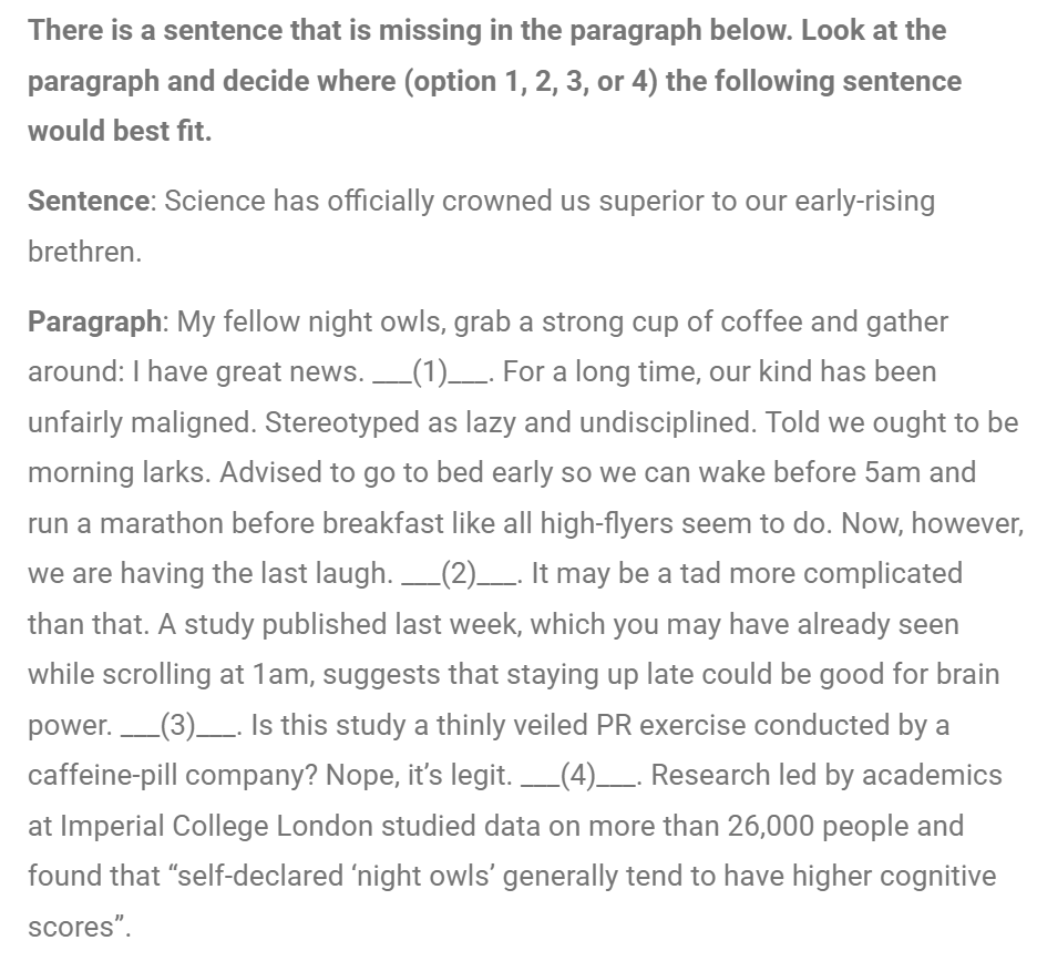 CAT VARC Question