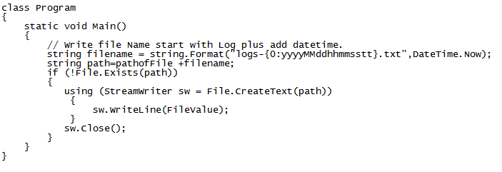 File Create in C#