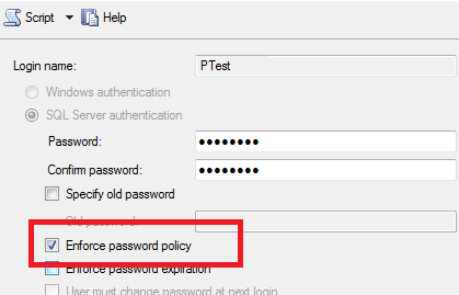 enforce password