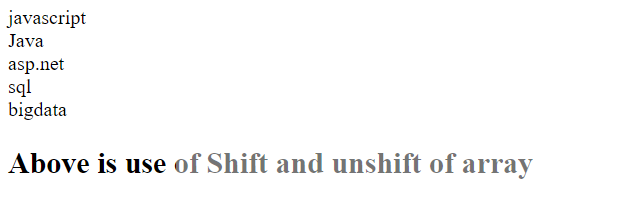 Code Shift Unshift