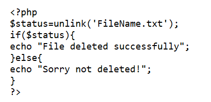 Delete Code Unlink()