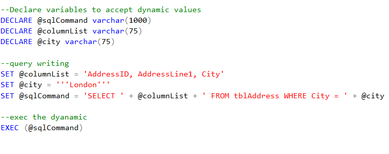 Dynamic SQL Query