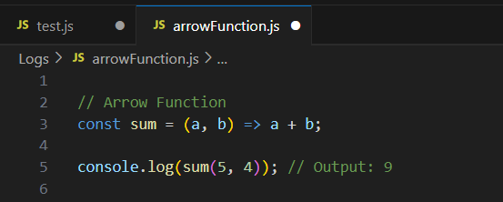 Example of Arrow function with syntax and code?